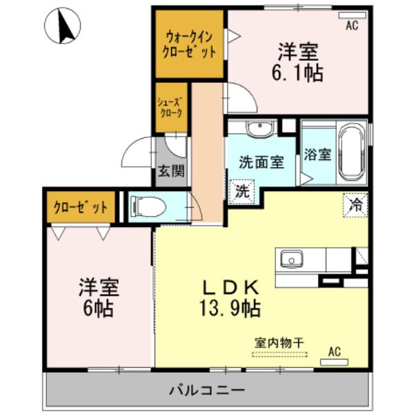 サクセスV(2LDK/3階)の間取り写真