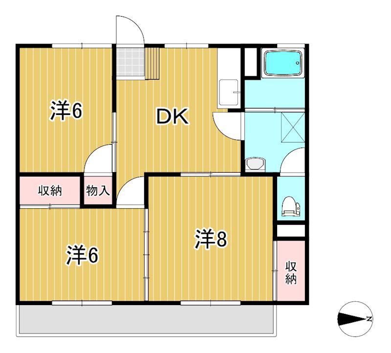黒沢マンション(3DK/3階)の間取り写真