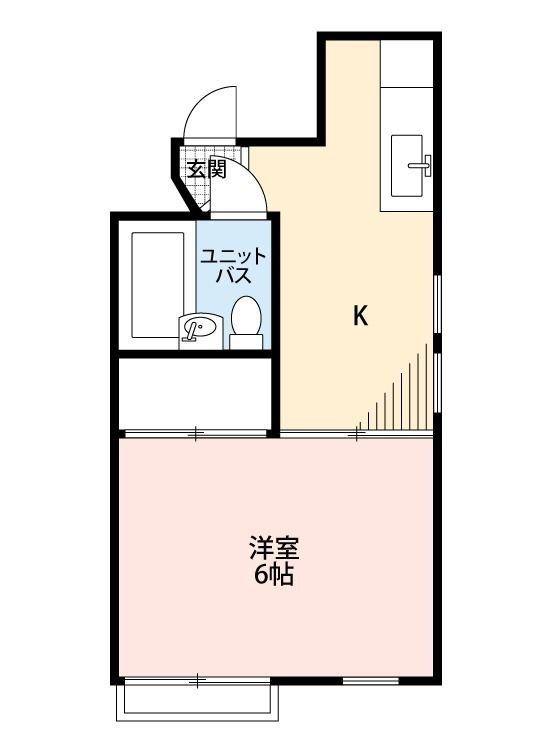 舟寄ハイツ(1K/2階)の間取り写真