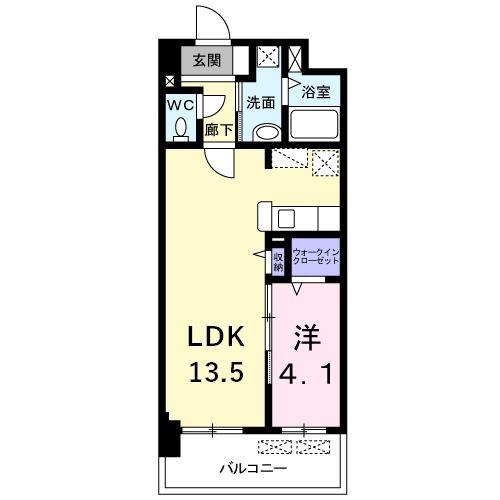 ルルス・ドール(1LDK/5階)の間取り写真