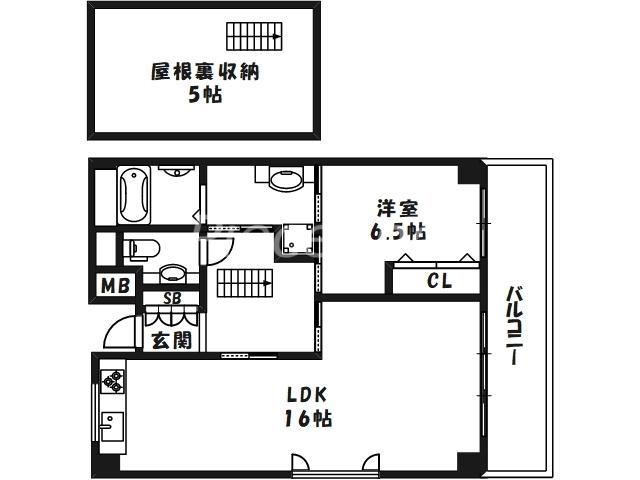 リバージュ伊藤(1SLDK/9階)の間取り写真