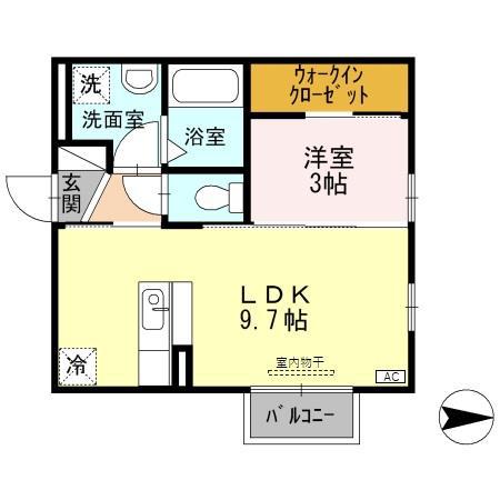 シダームA(1LDK/2階)の間取り写真
