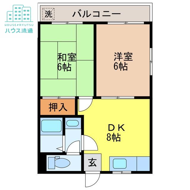 川平インターマンション(2DK/2階)の間取り写真