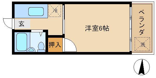 メイツYOU(1K/2階)の間取り写真