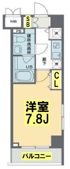 S-FORT船橋本町(1K/11階)の間取り写真