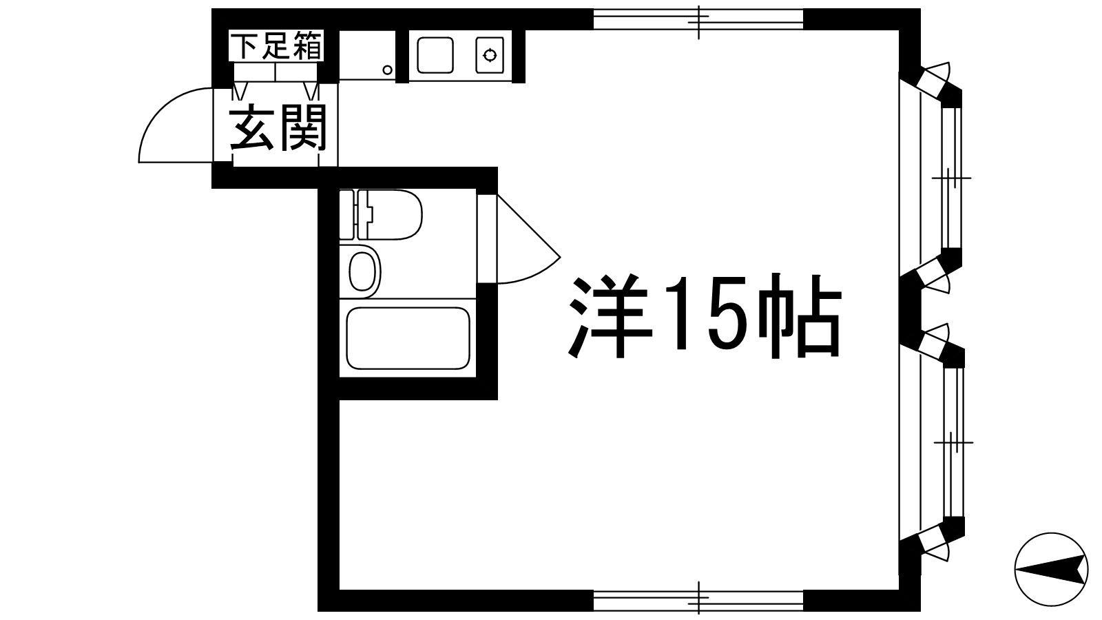 ステップインイースト(ワンルーム/2階)の間取り写真