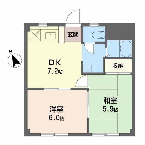 マンションTEZUKA(2DK/1階)の間取り写真