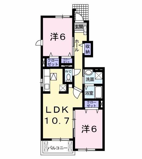メゾンド・ラ・メール(2LDK/1階)の間取り写真