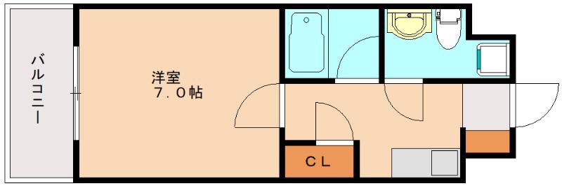 エトス高宮(1K/8階)の間取り写真