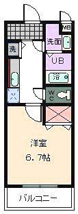 アンソレイユ(1K/3階)の間取り写真