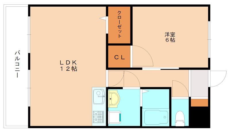 陽光ビル(1LDK/3階)の間取り写真