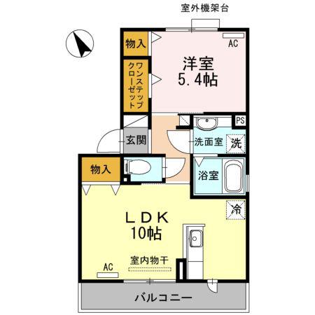 エスペランサ C棟(1LDK/3階)の間取り写真