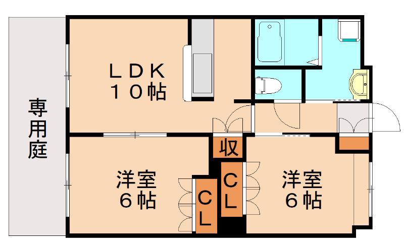 サン・ベルジュ(2LDK/1階)の間取り写真