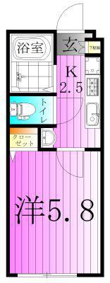 エクセラン西新井大師(1K/3階)の間取り写真