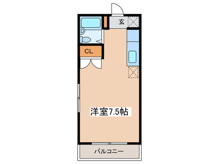 クラフトハイツ相模原(ワンルーム/2階)の間取り写真