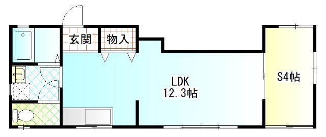 高梨テラス(1SDK/1階)の間取り写真