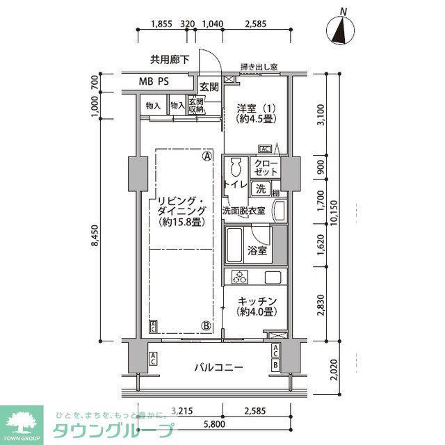 東雲キャナルコートCODAN17号棟(1LDK/4階)の間取り写真