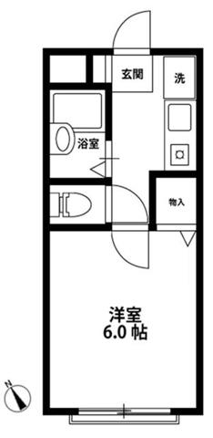 クレール豊容(1K/1階)の間取り写真