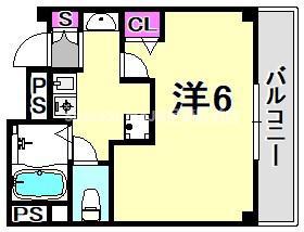 ルーエーベル潮江壱番館(1K/3階)の間取り写真