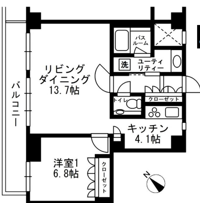 アーバンパーク代官山II(1LDK/5階)の間取り写真