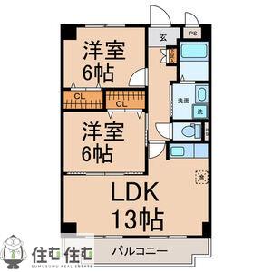 メルヴェーユ(2LDK/3階)の間取り写真