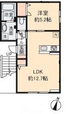 SIX PRINTEMPS(1LDK/2階)の間取り写真