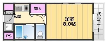 ラヴィアン21(1K/4階)の間取り写真