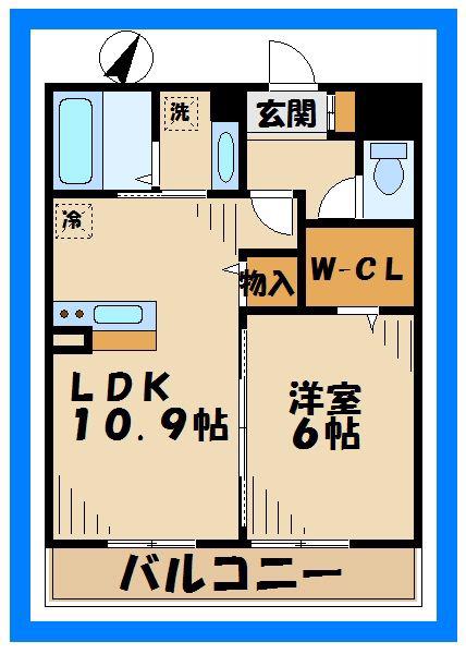 ウェールス久地(1LDK/3階)の間取り写真