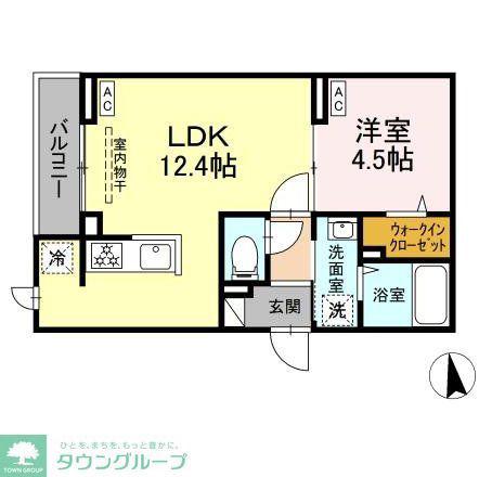 セレスティア東向島(1LDK/2階)の間取り写真