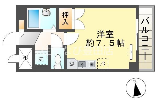 ルック神田(ワンルーム/3階)の間取り写真