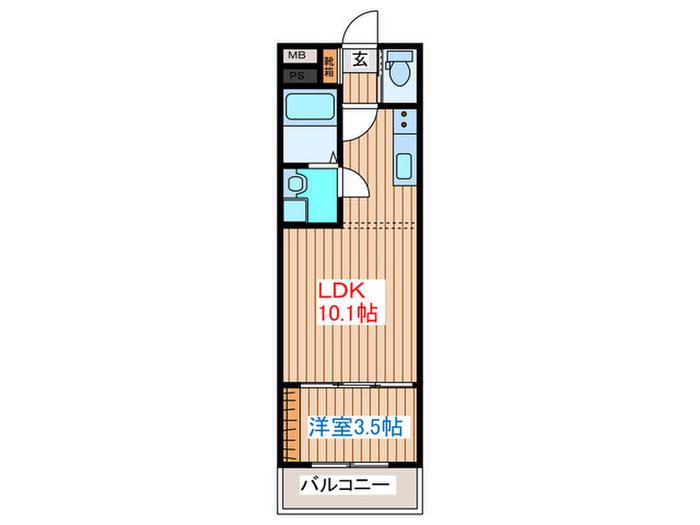 GRAND SOLEIL手倉田(1LDK/3階)の間取り写真