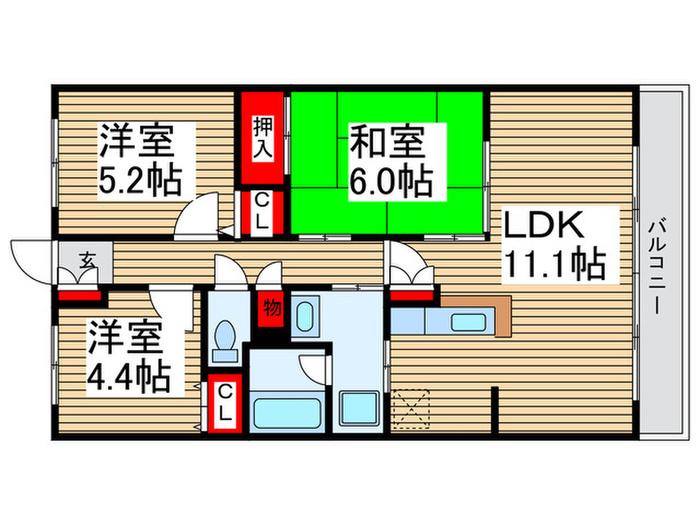 コリーヌふじみ野(3LDK/4階)の間取り写真