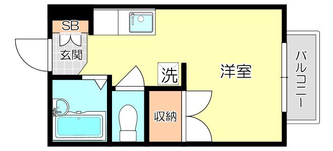 奥ハイツII(1K/2階)の間取り写真