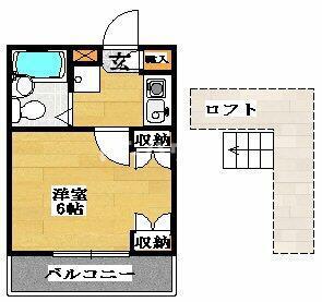 ジュネパレス船橋第30(1K/1階)の間取り写真