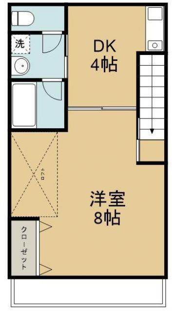 カーサ フォレスタ(1DK/2階)の間取り写真