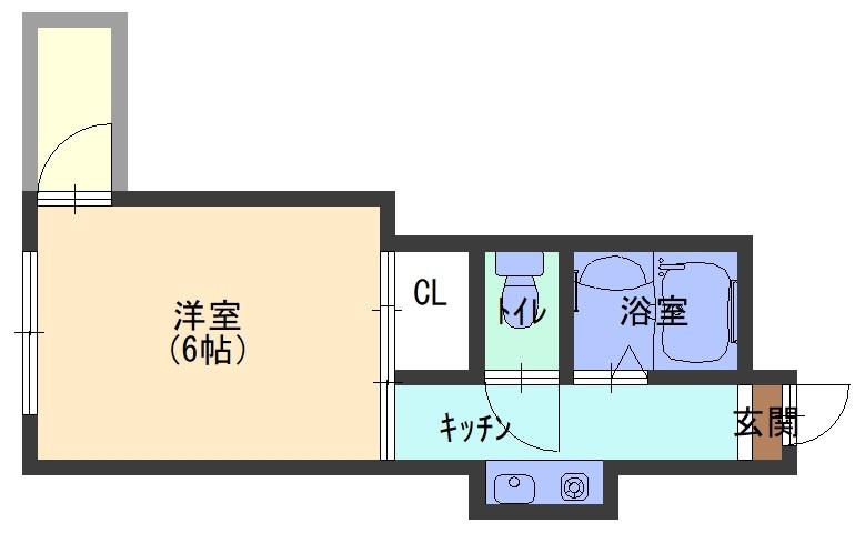 リーブ上ぼん(1K/4階)の間取り写真