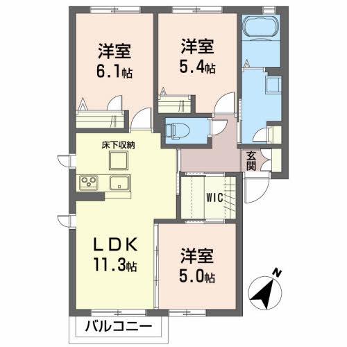 グリナージュA(3LDK/1階)の間取り写真