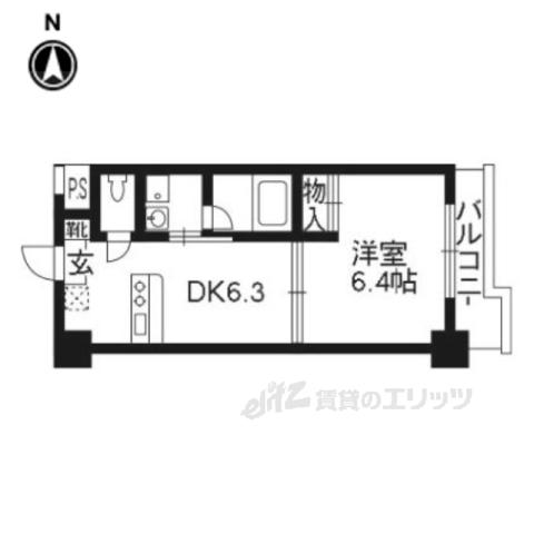 アンシャンテ(1DK/7階)の間取り写真