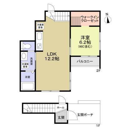 豊島区目白3丁目戸建・併用(1LDK/2階)の間取り写真