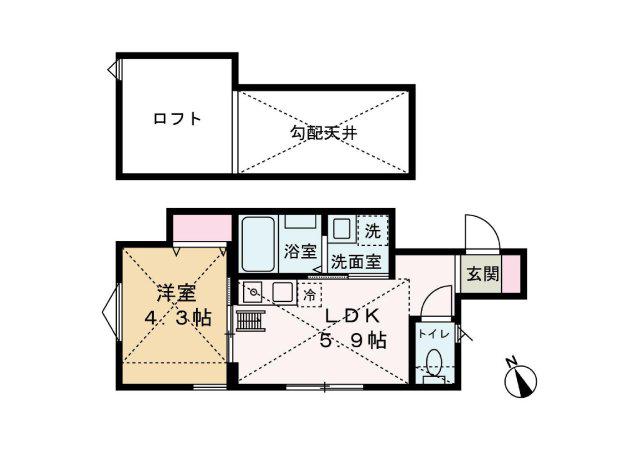 明和レジデンス(1DK/1階)の間取り写真