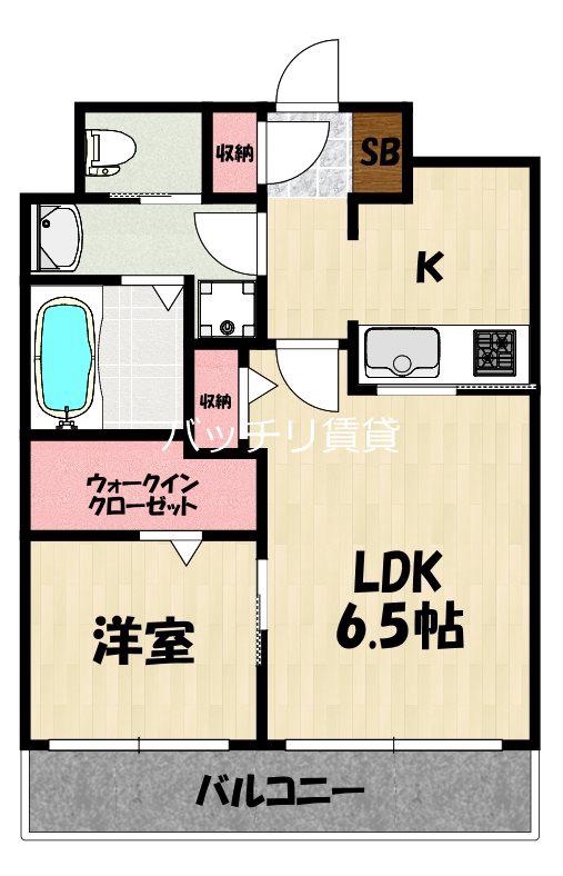 ネストピア薬院東(1LDK/9階)の間取り写真