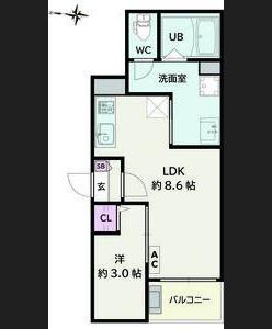 JACK HOSOKOMEI(1LDK/2階)の間取り写真