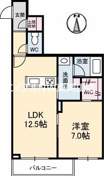 メゾンフェリシア(1LDK/3階)の間取り写真