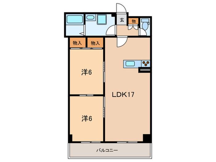メゾンプルミエール(2LDK/4階)の間取り写真
