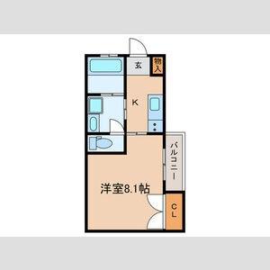 地下鉄名城線 熱田神宮西駅 徒歩13分 2階建 築21年(1K/2階)の間取り写真