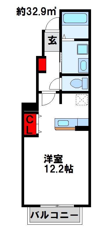 ラフレシールベルメゾン(1K/1階)の間取り写真