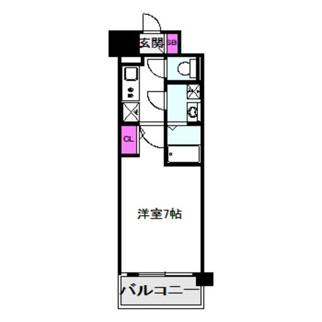 エスリード京橋アミュゼ(1K/3階)の間取り写真