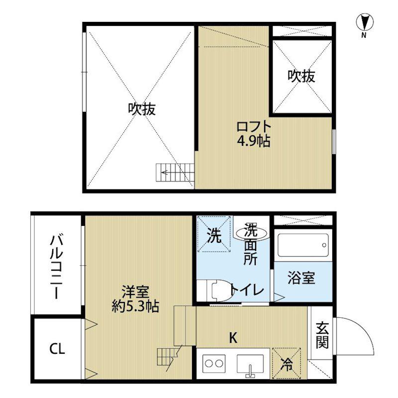 TRIPLETTA(1SK/1階)の間取り写真