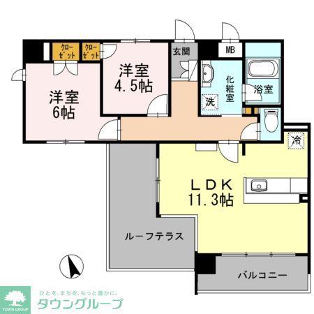 SPITZE(2LDK/7階)の間取り写真