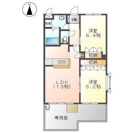 パルムドール壱番館(2LDK/1階)の間取り写真